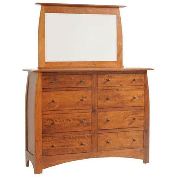 Bourdeaux Amish High Dresser with Mirror - Charleston Amish Furniture