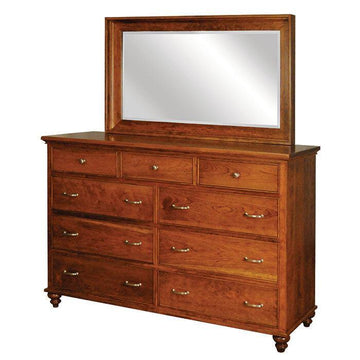 Duchess Tall Amish Dresser with Mirror - Charleston Amish Furniture