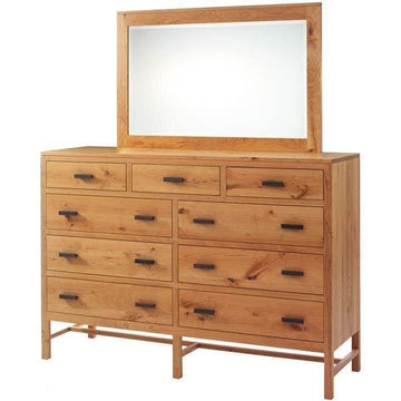 Lynnwood Amish High Dresser with Mirror - Charleston Amish Furniture