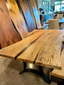 Amish Live Edge Dining Table with Golden Gate Base #53574 (42