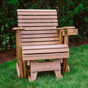 Amish 2' Poly Plain Outdoor Glider Chair - Charleston Amish Furniture