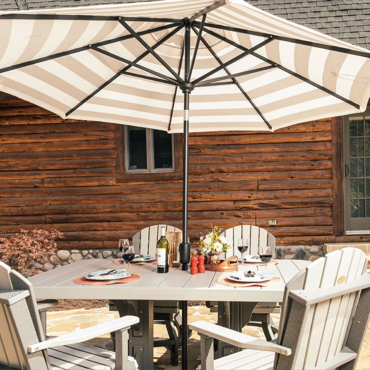 best patio umbrellas for wood tables Amish Aluminum Outdoor Table Umbrella – Charleston Amish Furniture