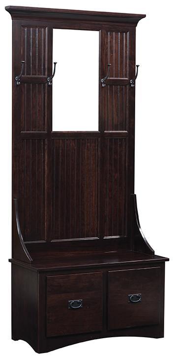 Amish Mission 2-Drawer Hall Seat - Charleston Amish Furniture