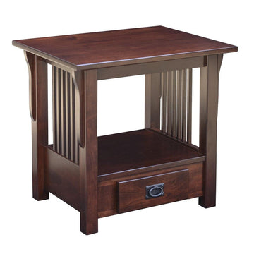 Amish Prairie Mission Bottom Drawer End Table - Charleston Amish Furniture