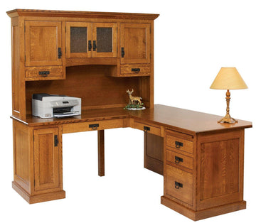 Homestead Amish Corner Desk & Hutch - Charleston Amish Furniture