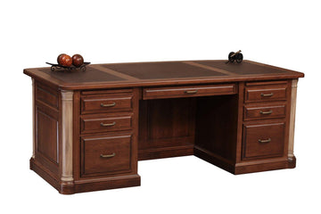 Jefferson Premier Amish Executive Desk - Charleston Amish Furniture
