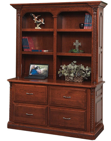 Lexington Amish Double Lateral File & Bookshelf - Charleston Amish Furniture