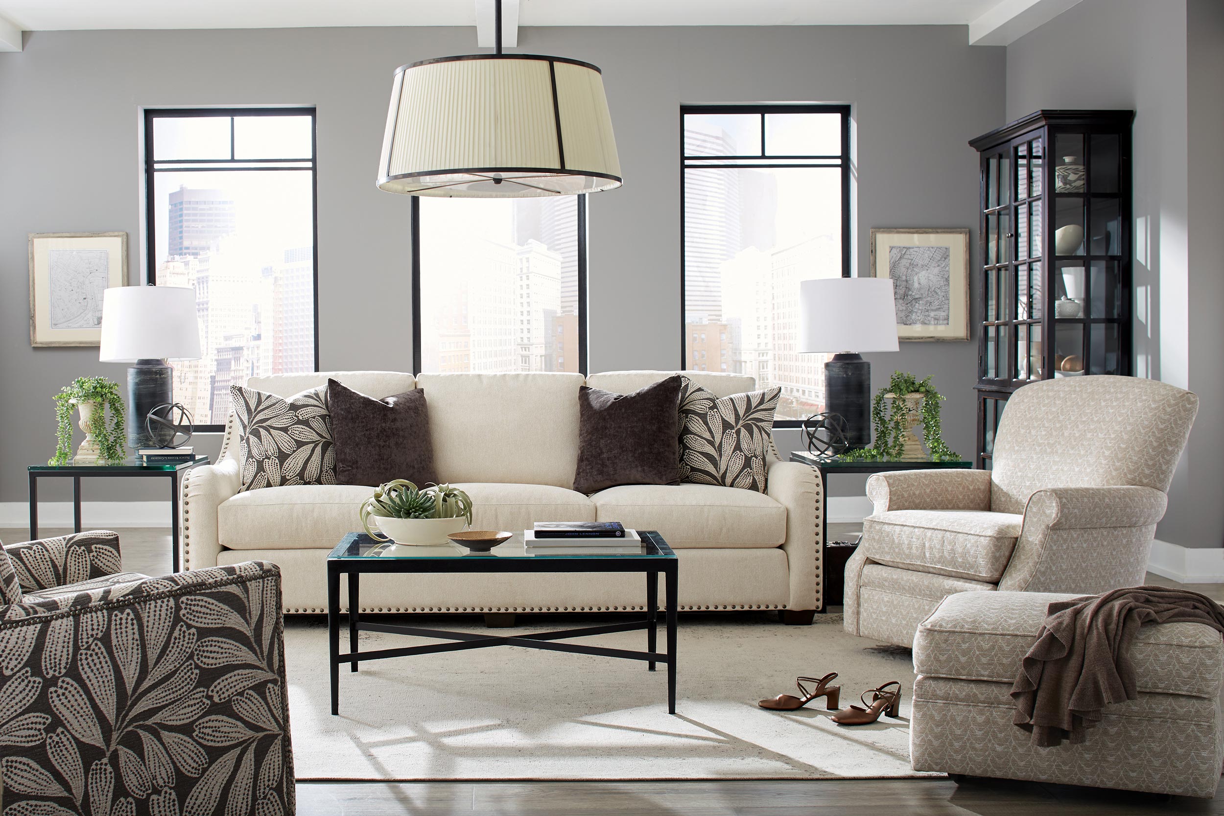Smith Brothers 9000 Series Fabric Large Sofa Charleston Amish Furniture