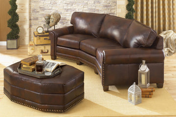 Smith Brothers 393-F Leather Conversation Sofa - Charleston Amish Furniture