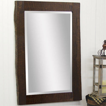 Brown Maple Amish Live Edge Wall Mirror - Charleston Amish Furniture