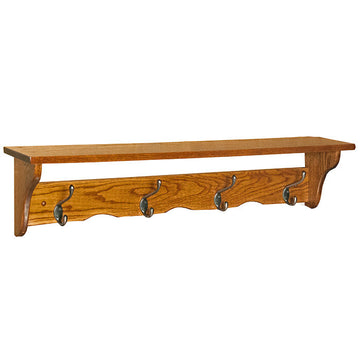 Amish Wood Coat Hooks Shelf - Charleston Amish Furniture