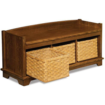 Lattice Weave Amish Bench - Charleston Amish Furniture