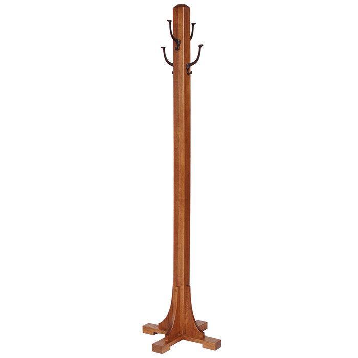 Amish Mission Hall Tree with Flat Base - Charleston Amish Furniture