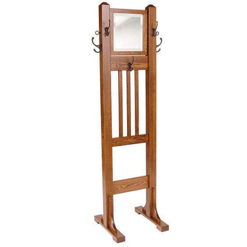 Amish Mission Hall Tree with Mirror - Charleston Amish Furniture