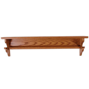 Amish Solid Wood Quilt Shelf with Rail - Charleston Amish Furniture