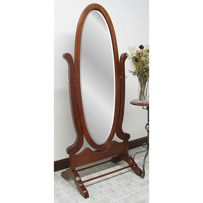 Amish Victorian Oval Cheval Mirror - Charleston Amish Furniture