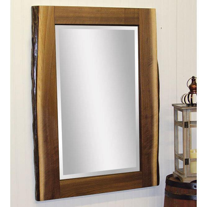 Walnut Amish Live Edge Wall Mirror - Charleston Amish Furniture