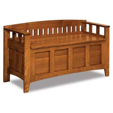 Westfield Amish Bench with Storage - Charleston Amish Furniture