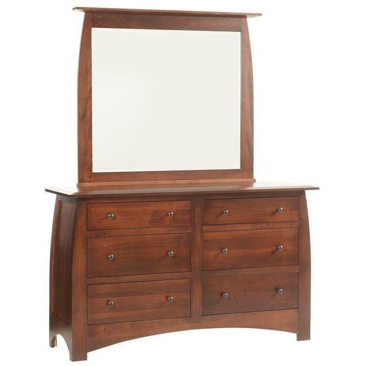 Bourdeaux Amish Low Dresser with Mirror - Charleston Amish Furniture