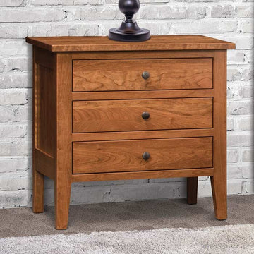 Chelsea Amish 3-Drawer Nightstand - Charleston Amish Furniture