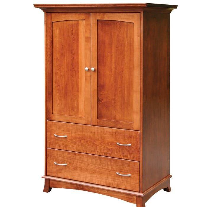 Crescent Solid Wood Amish Armoire - Charleston Amish Furniture