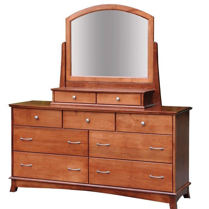 Crescent Tall Amish Dresser with 2-Drawer Jewelry Box - Charleston Amish Furniture