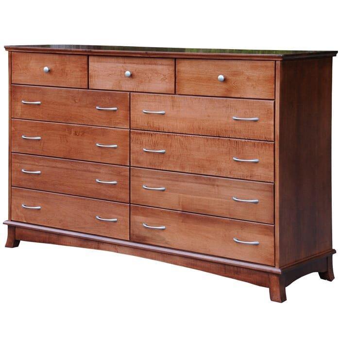 Crescent Tall Amish Dresser with Blanket Drawers - Charleston Amish Furniture