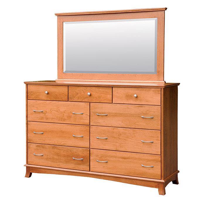 Crescent Tall Amish Dresser with Mirror - Charleston Amish Furniture