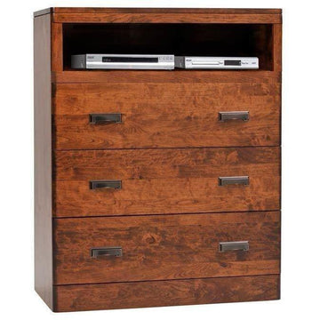 Crossan Amish Chest with Media Shelf - Charleston Amish Furniture