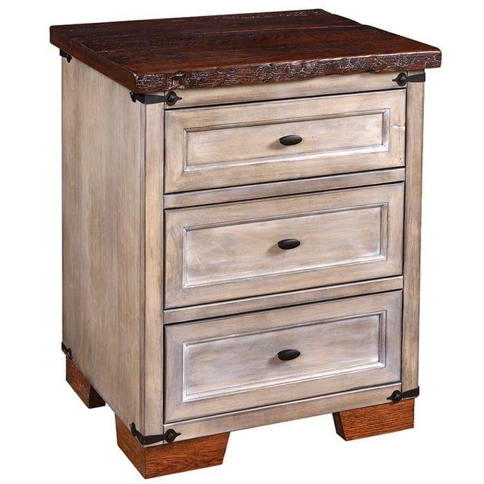 Farmhouse Heritage Reclaimed Wood 3-Drawer Amish Nightstand - Charleston Amish Furniture