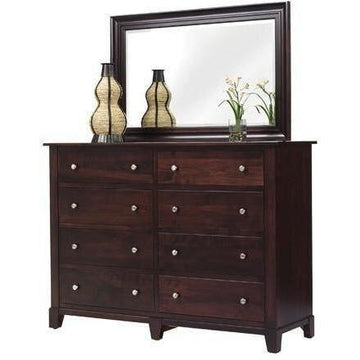 Greenwich Amish High Dresser with Mirror - Charleston Amish Furniture