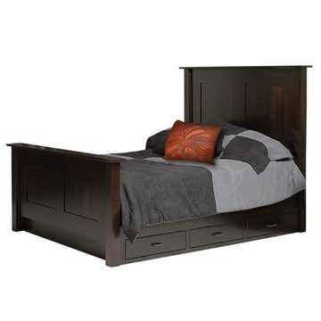 Horizon Amish Bed with Drawer Unit - Charleston Amish Furniture