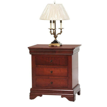 Louis Phillipe Amish 3-Drawer Nightstand - Charleston Amish Furniture