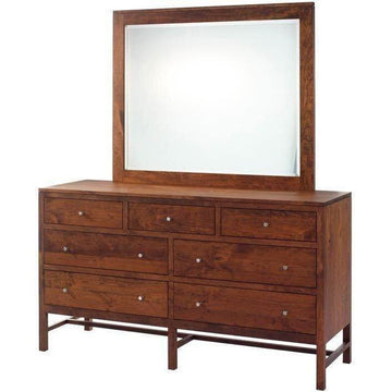 Lynnwood Amish Low Dresser with Mirror - Charleston Amish Furniture