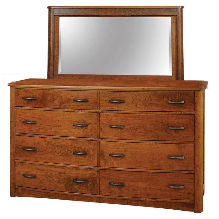 Meridian Tall Amish Dresser with Mirror - Charleston Amish Furniture