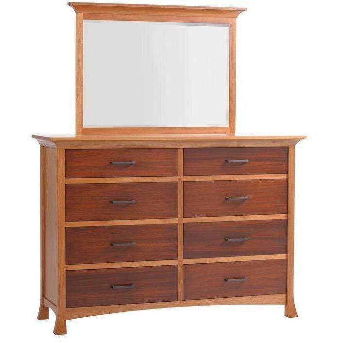 Oasis Amish High Dresser with Mirror - Charleston Amish Furniture