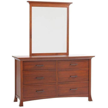 Oasis Amish Low Dresser with Mirror - Charleston Amish Furniture