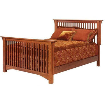 Old English Amish Slat Mission Bed - Charleston Amish Furniture