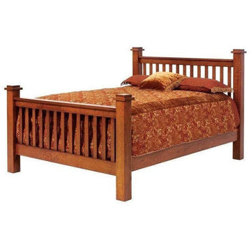 Old English Amish Vintage Mission Bed - Charleston Amish Furniture