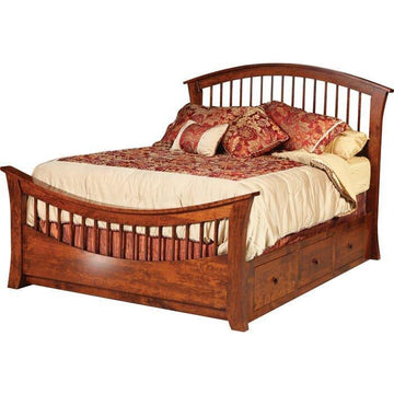 Rainbow Amish Storage Bed - Charleston Amish Furniture