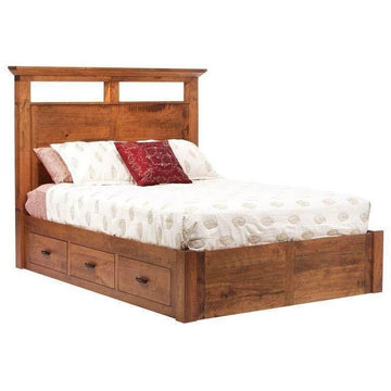 Redmond Wellington 6-Drawer Pedestal Amish Panel Bed - Charleston Amish Furniture
