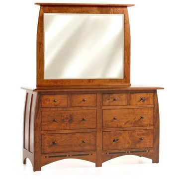 Vineyard Amish Low Dresser with Mirror - Charleston Amish Furniture