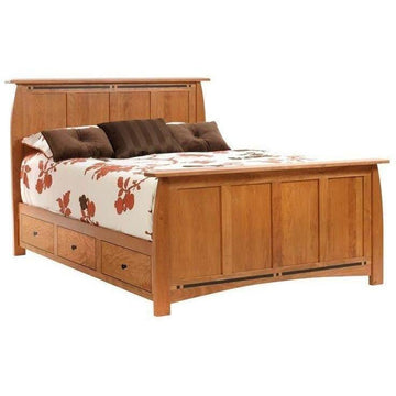 Vineyard Panel Amish 6-Drawer Storage Bed - Charleston Amish Furniture