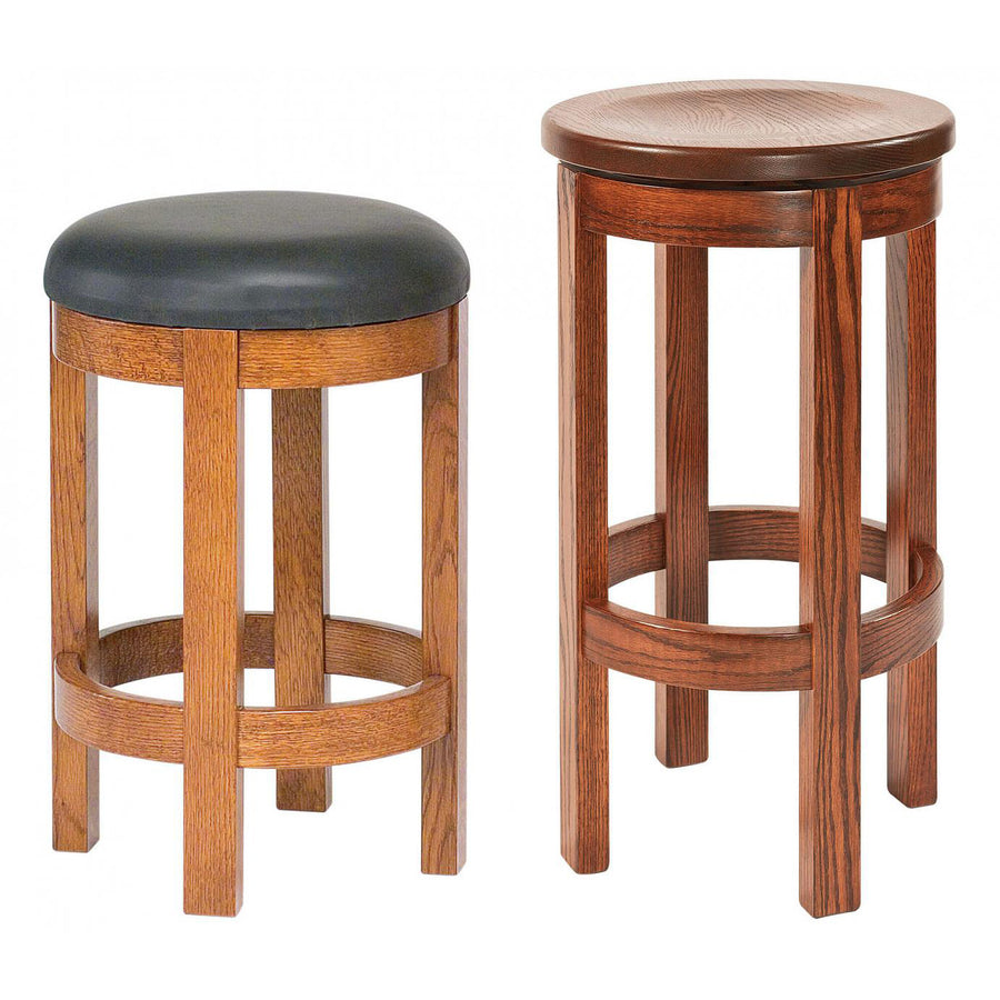 Barrel Amish Barstool - Charleston Amish Furniture