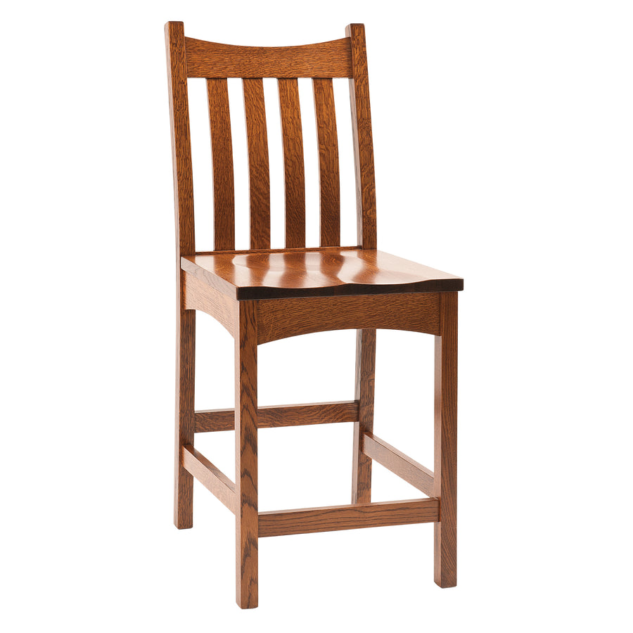 Bellingham Mission Stationary Amish Barstool - Charleston Amish Furniture