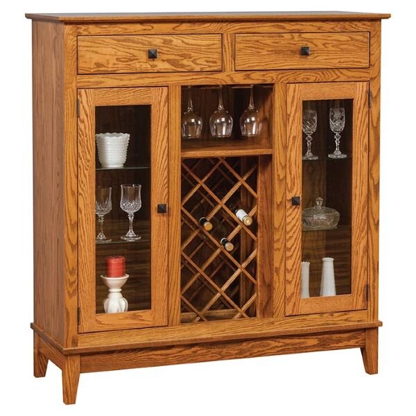 Canterbury Amish Tall Wine Cabinet - Charleston Amish Furniture