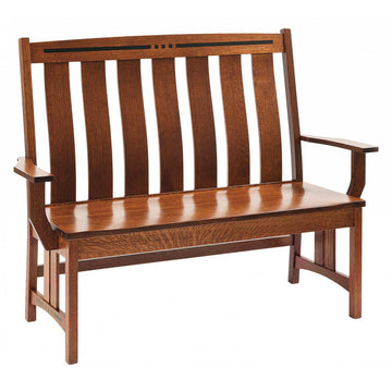 Colebrook Mission Amish Bench - Charleston Amish Furniture