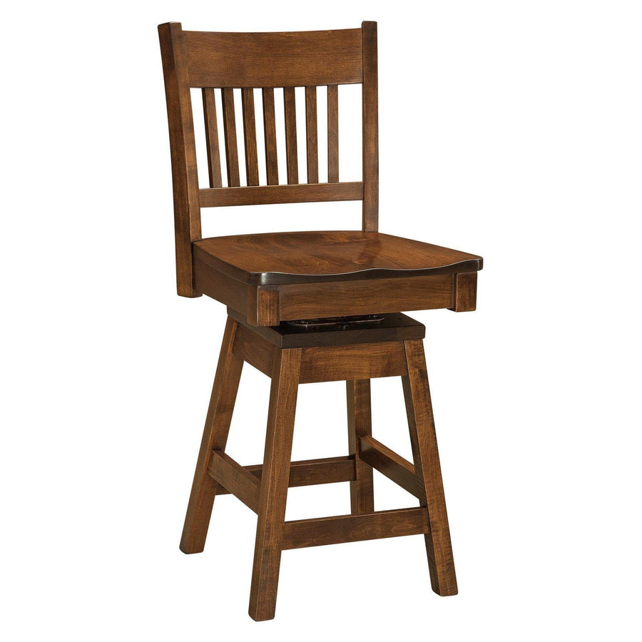 Frankton High Base Swivel Amish Barstool - Charleston Amish Furniture