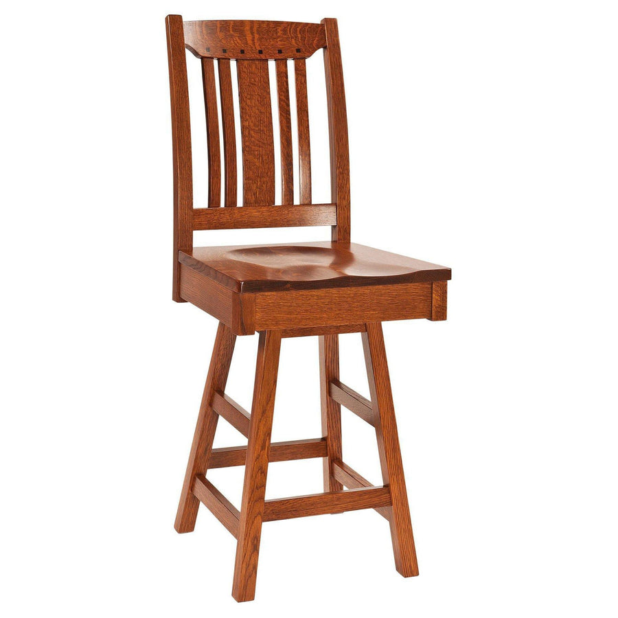 Grant Mission Amish Barstool with Swivel - Charleston Amish Furniture