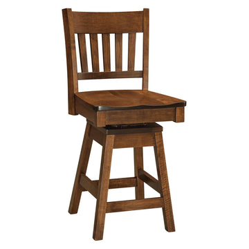 Marbury High Base Swivel Amish Barstool - Charleston Amish Furniture